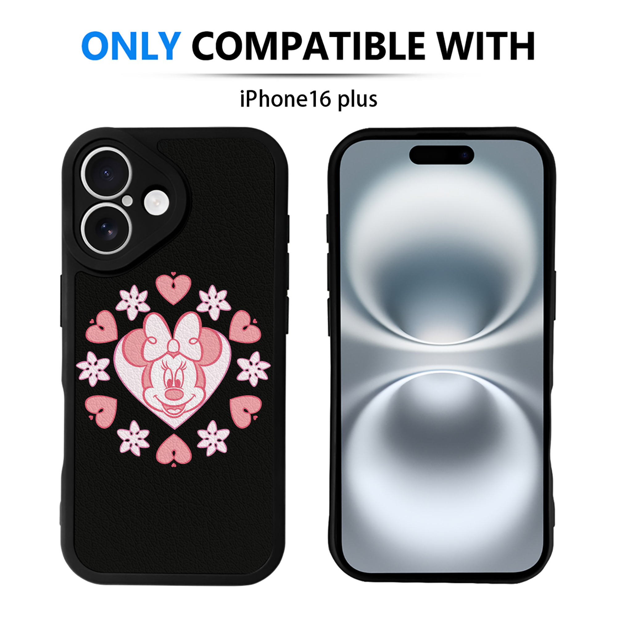 （画像用） ミッキーマウス Mickey Mouse 【iPhone 16シリーズ対応】シリコンスマホケース（レザー調） 材質：シリコン